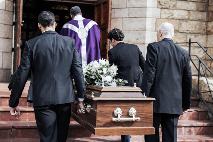 death-funeral-holding-coffin-church-grief-bereavement-with-family-together-steps-grieving-sad-congregation-mourning-sad-with-goodbye-before-burial-wood-casket
