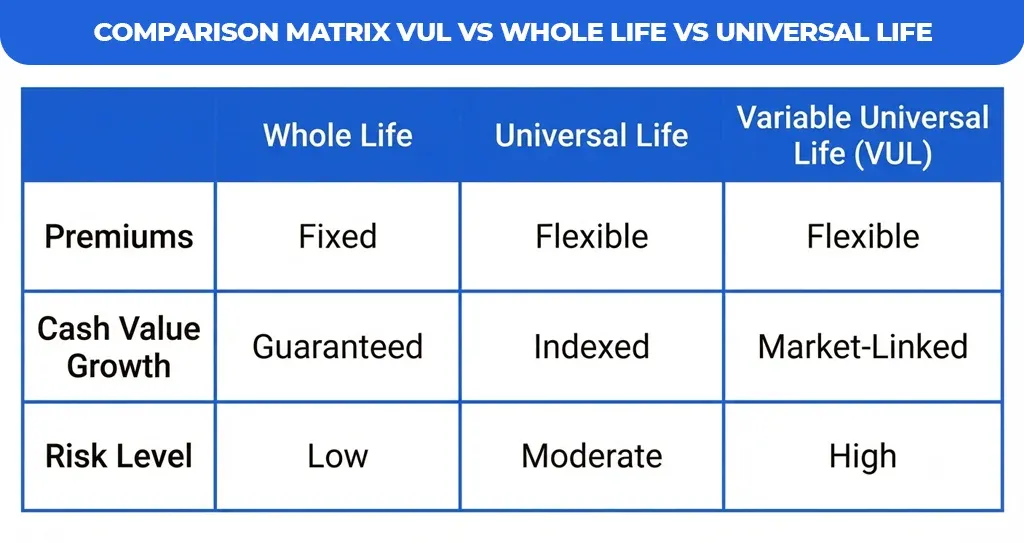 Comparison-Matrix-VUL-vs-Whole-Life-vs-Universal-Life